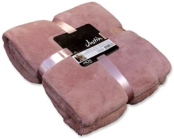 Decke Altrosa Pink Sofa Kuscheldecke | 200 | Plaids Kissen cm x Plaid Wohnaccessoires Shabbyweiss | 150 