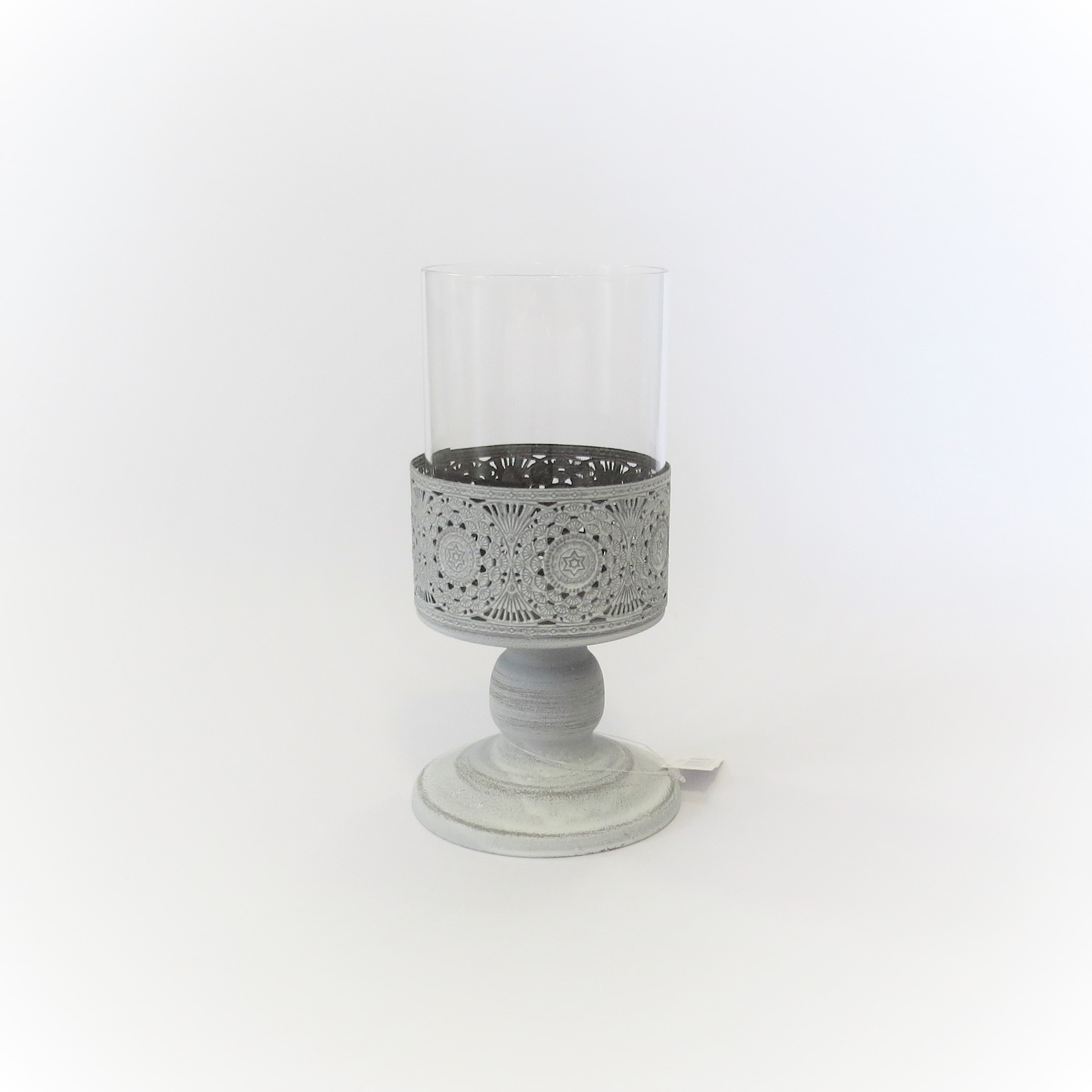 Windlicht Teelicht Kerzenständer Shabbyweiss Glaseinsatz Wind-/ Wohnaccessoires cm | 20 Shabby Antik mit & Teelichter Metall | | Kerzenleuchter