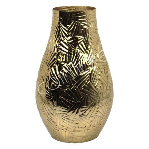 Vase Gold Glänzend Schmal Metall 43 cm