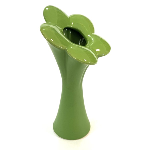 Vase Grün Blumenmotiv Sommer 25 cm