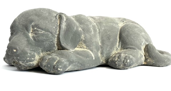 Deko Figur Hund Grau Schlafend Betonoptik 28 cm